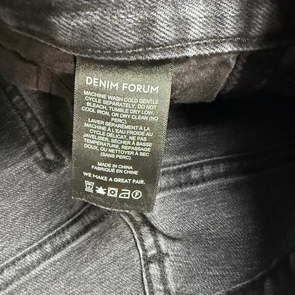 DENIM FORUM Aritzia The Yoko High Rise Slim Jean Sz 23 Frayed Cut Off Hem - Picture 13 of 13